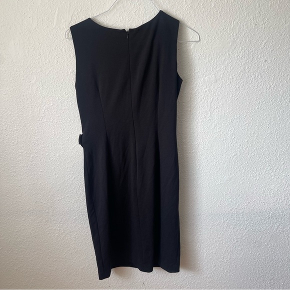 Calvin Klein Black and Gold Sheath Midi Dress - Picture 2 of 7